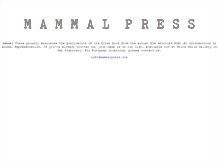 Tablet Screenshot of mammalpress.com
